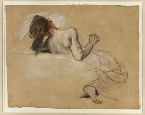 Crouching Woman by Eugène Delacroix, drawing, 1827