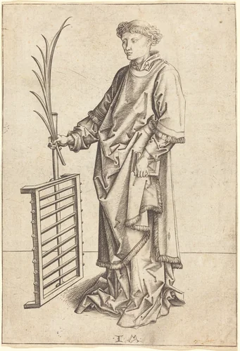 Saint Lawrence by Israhel van Meckenem; Martin Schongauer, print, 1480-1490