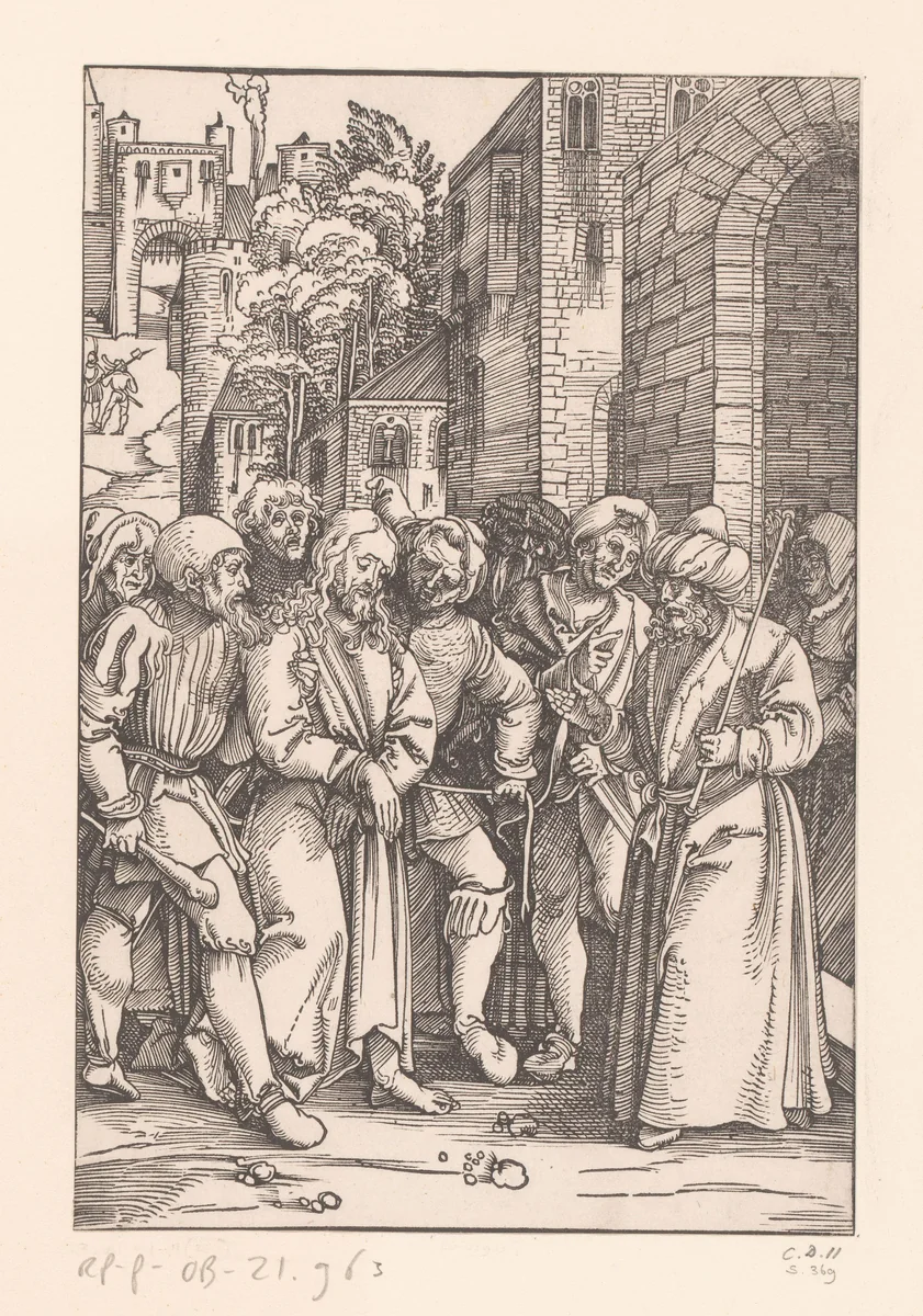 Christus voor Pilatus by anonymous, print, 1506-1507