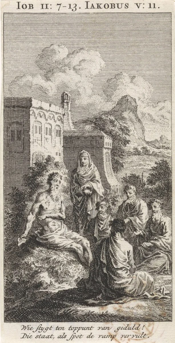 Job op de mesthoop by anonymous, print, 1712