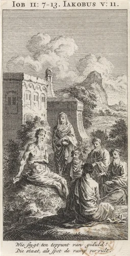 Job op de mesthoop by anonymous, print, 1712