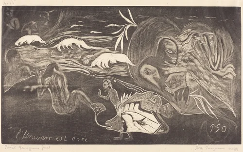 L'Univers est crée (The Creation of the Universe) by Paul Gauguin, print, 1894-1895