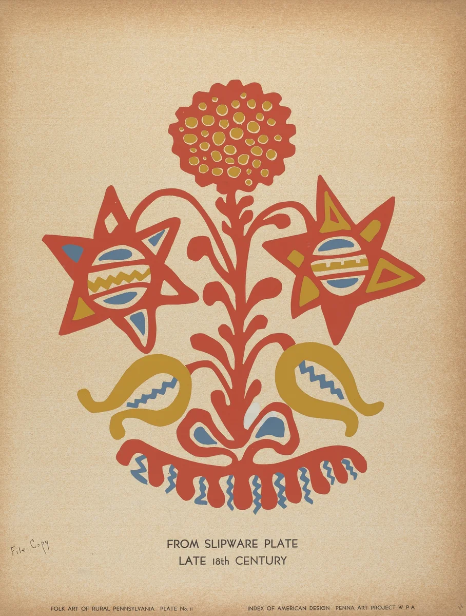 Plate 11: From the Portfolio "Folk Art of Rural Pennsylvania" by American 20th Century, index of american design, 1939