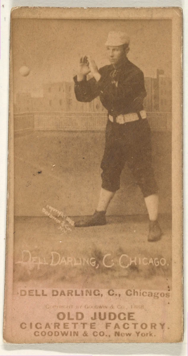 Dell Darling, Catcher, from the Old Judge series (N172) for Old Judge Cigarettes by Goodwin & Company, photograph, 1888