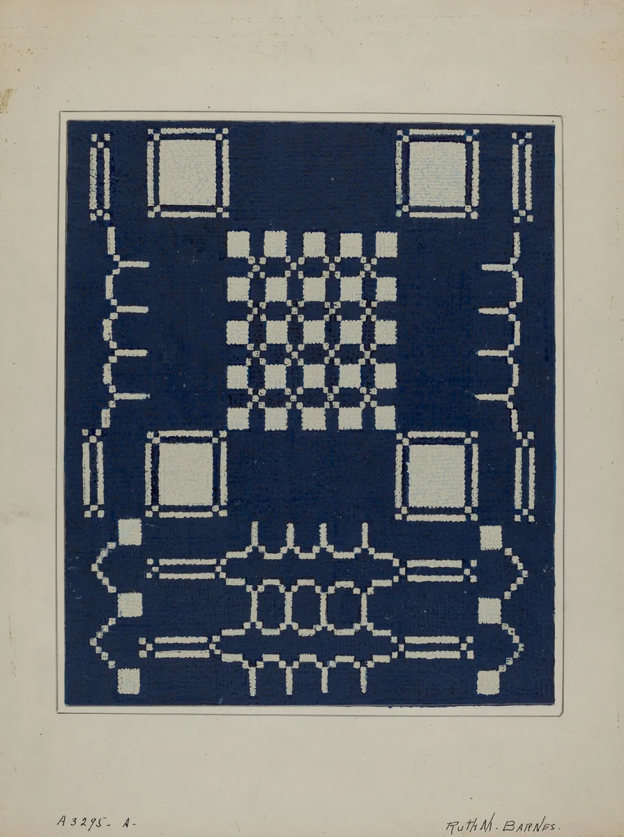Coverlet (Section) by Ruth M. Barnes, index of american design, 1940