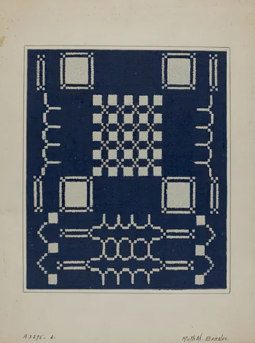 Coverlet (Section) by Ruth M. Barnes, index of american design, 1940