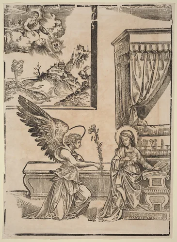 The Annunciation by Francesco Denanto, print, 1452-1592