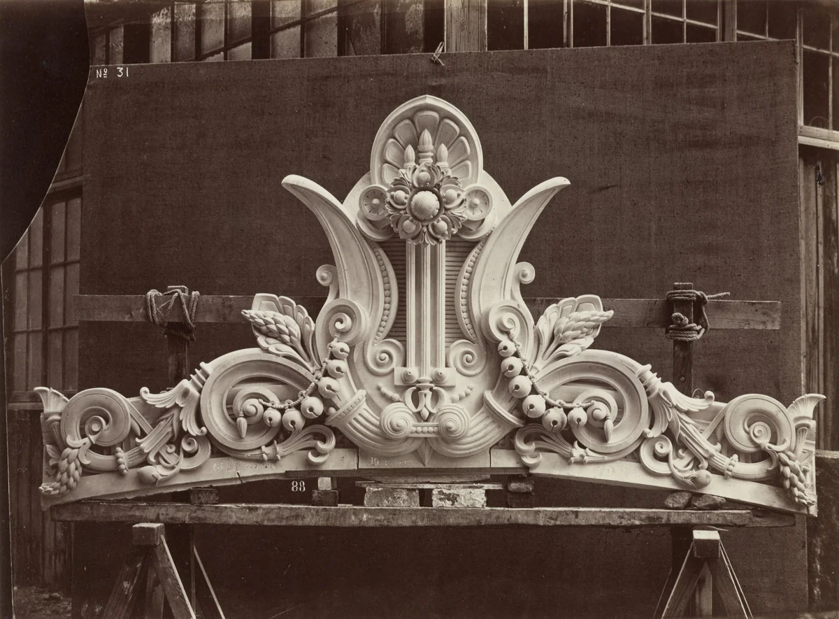 Untitled from the album Sculpture ornementale, le Nouvel Opèra de Paris (Ornamental Sculpture of the New Paris Opera) by Louis-Émile Durandelle, photograph, 1865