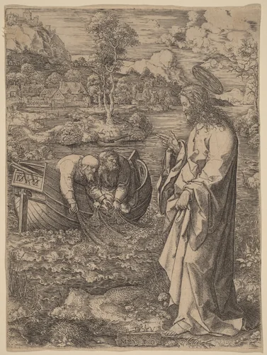 Christ Summoning Peter by Dirk Jacobsz Vellert, print, 1523