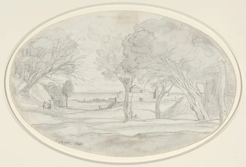 Souvenir of Tuscany by Jean-Baptiste-Camille Corot, drawing, 1844