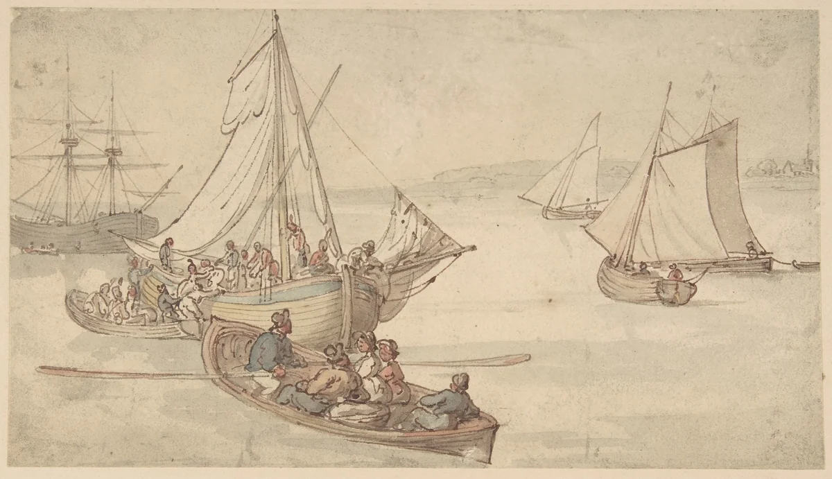 Ships and Sailors by Thomas Rowlandson, drawing, 1775-1827