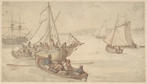 Ships and Sailors by Thomas Rowlandson, drawing, 1775-1827