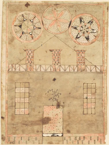 Fraktur House by American 19th Century, drawing, 1800-1850