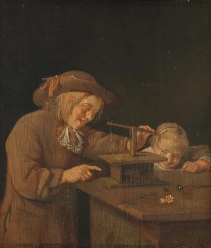 The Mousetrap by Quiringh Gerritsz. van Brekelenkam, painting, 1660