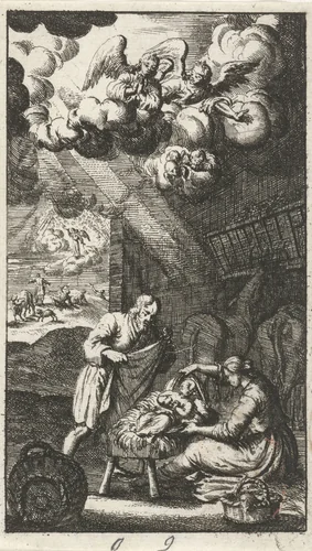 Geboorte van Christus by anonymous, print, 1681-1762