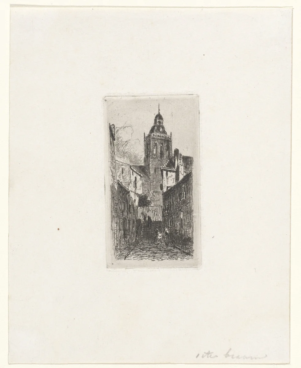 Gezicht op een kerk te Nijmegen by Jan Weissenbruch, print, 1837-1880