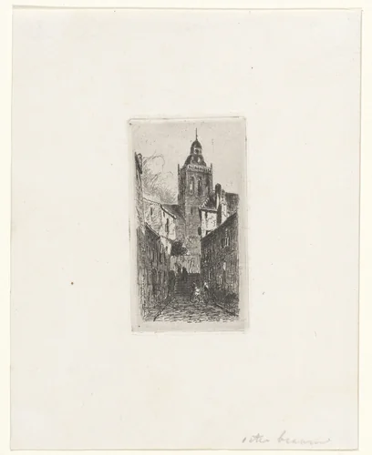 Gezicht op een kerk te Nijmegen by Jan Weissenbruch, print, 1837-1880