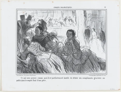 Ce qui nous prouve comme quoi il est... inutile..., from Croquis Dramatiques, published in Le Charivari, May 23, 1857 by Honoré Daumier, print, 1857