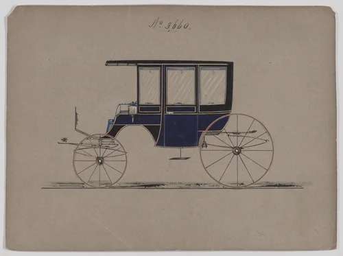 Design for 6 seat Rockaway, no. 3660 by Brewster & Co., drawing, 1881
