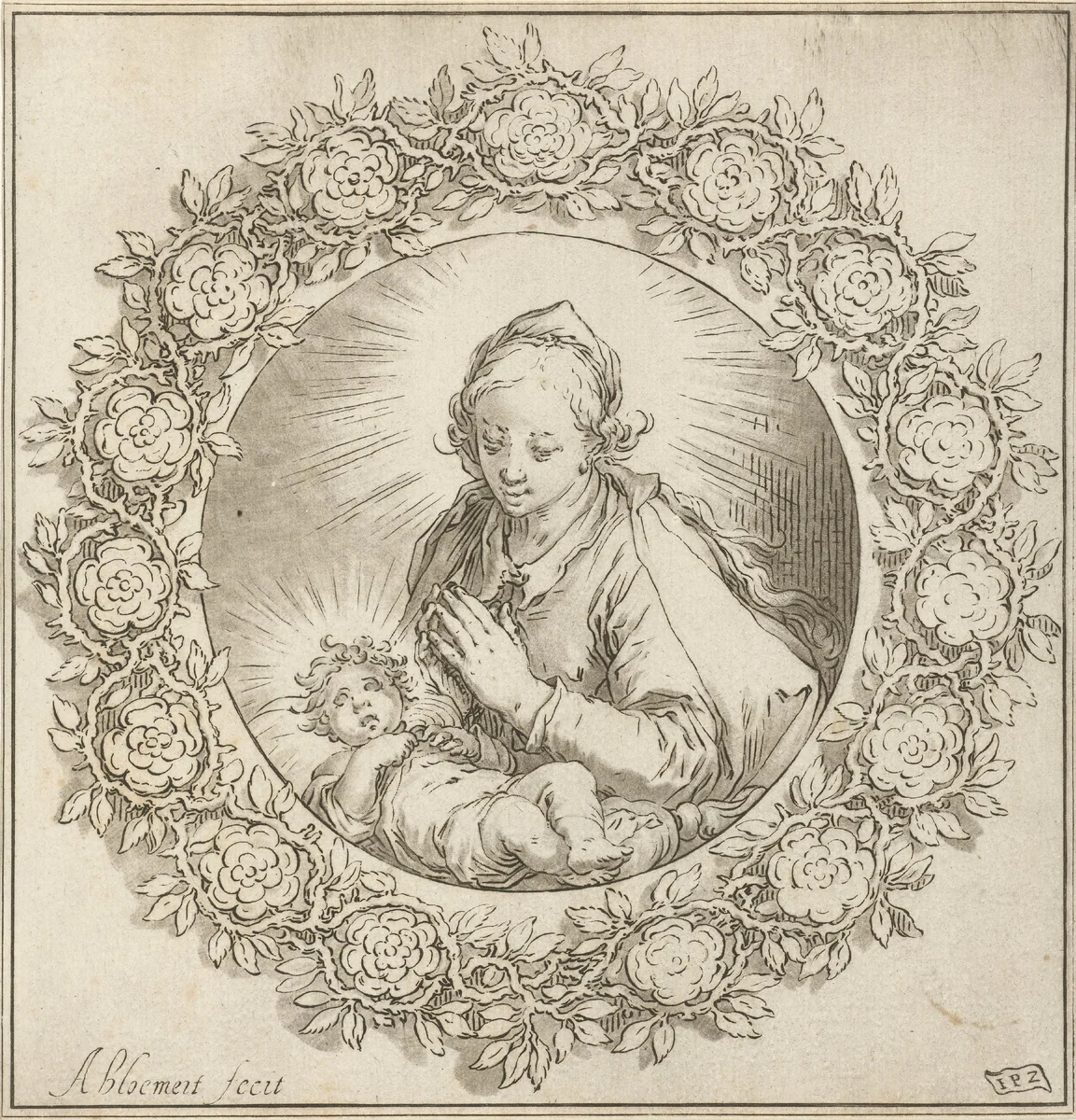 Maria met Christuskind by Cornelis Ploos van Amstel, print, 1769