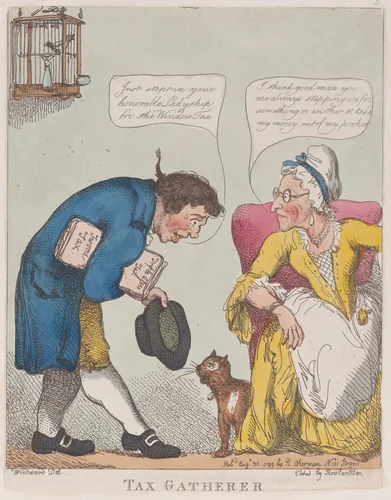 Tax Gatherer by Thomas Rowlandson, print, 1799
