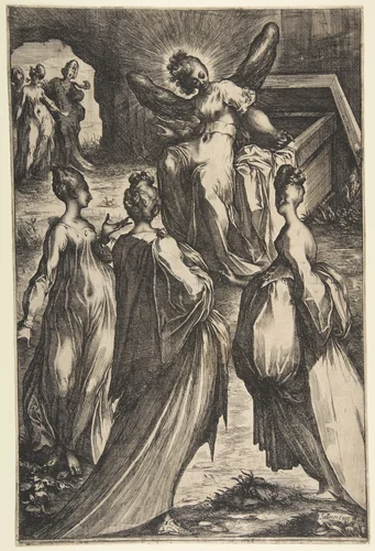 Three Marys at the Tomb by Jacques Bellange, print, 1575-1616