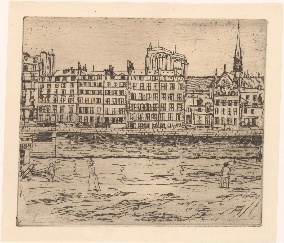Île de la Cité in Parijs by Gerrit Haverkamp, print, 1882-1904