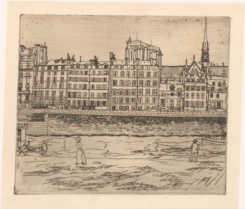 Île de la Cité in Parijs by Gerrit Haverkamp, print, 1882-1904