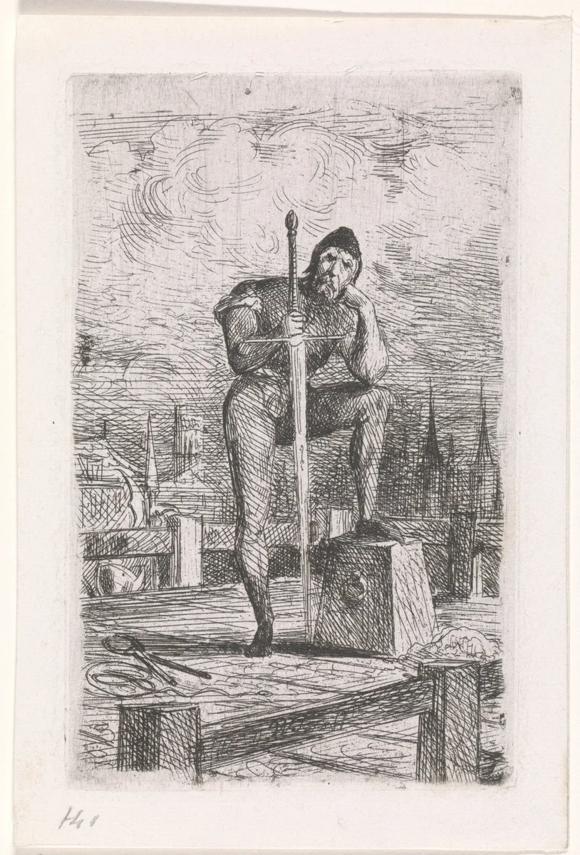 Beul met zwaard by Willem de Famars Testas, print, 1844-1896