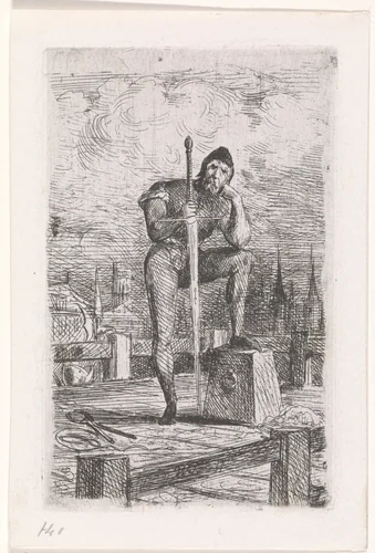 Beul met zwaard by Willem de Famars Testas, print, 1844-1896