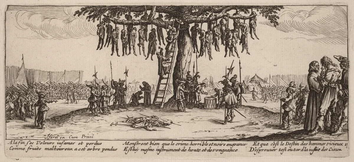 The Hanging by Gerrit van Schagen; Jacques Callot, print, 1637-1647