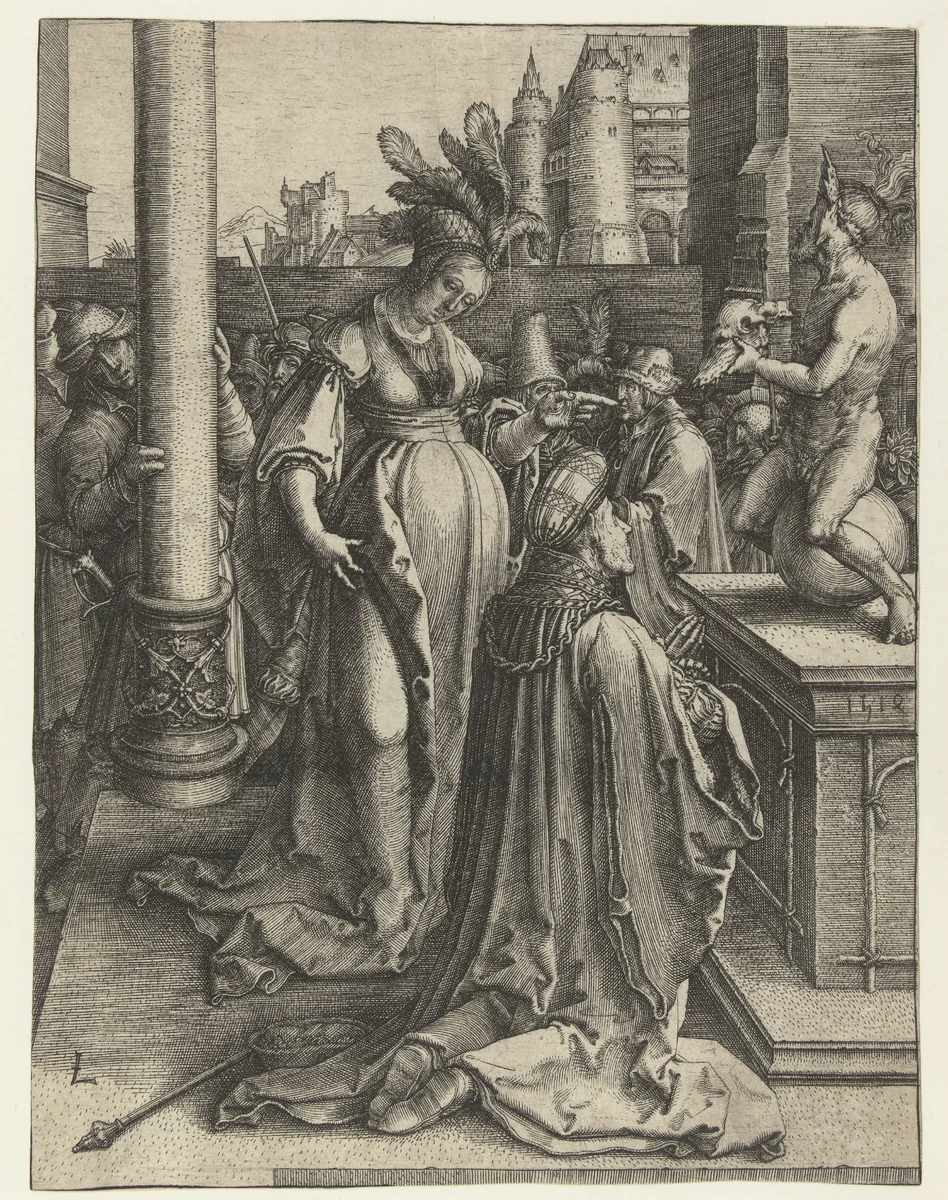 De afgoderij van Salomo by Lucas van Leyden, print, 1514