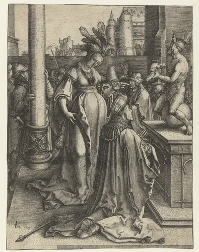 De afgoderij van Salomo by Lucas van Leyden, print, 1514