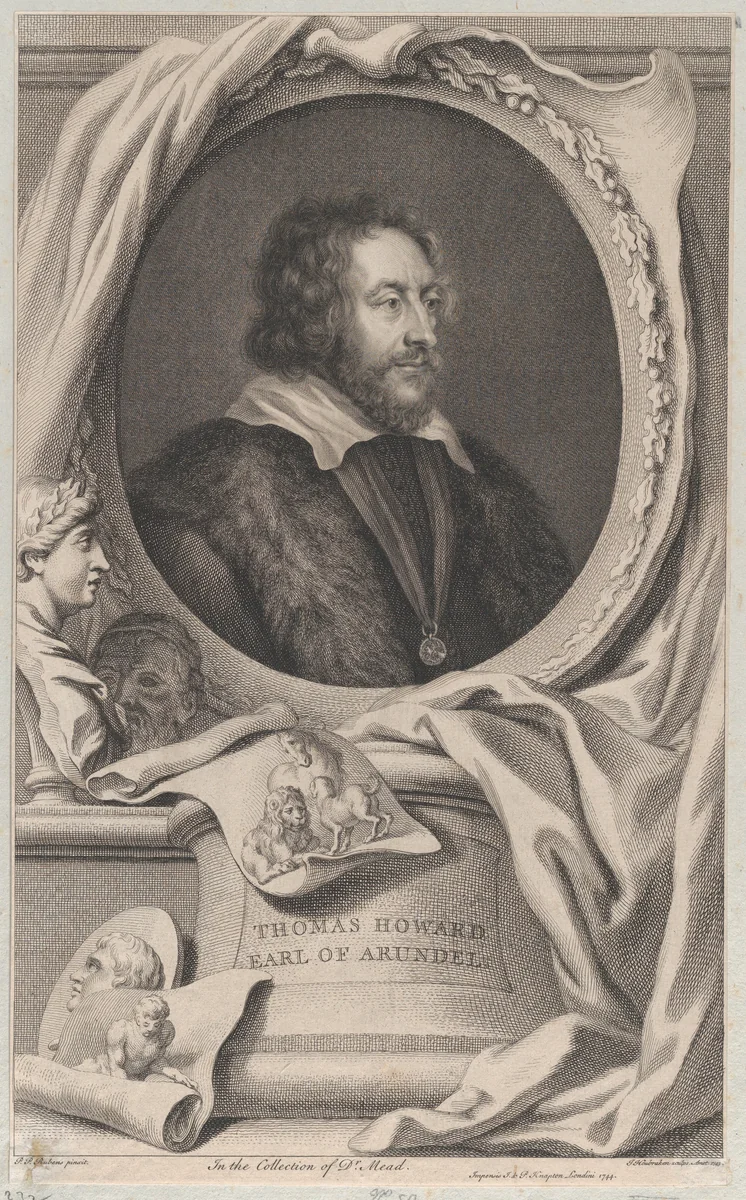 Portrait of Thomas Howard, Earl of Arundel and Surrey by Jacob Houbraken, print, 1733