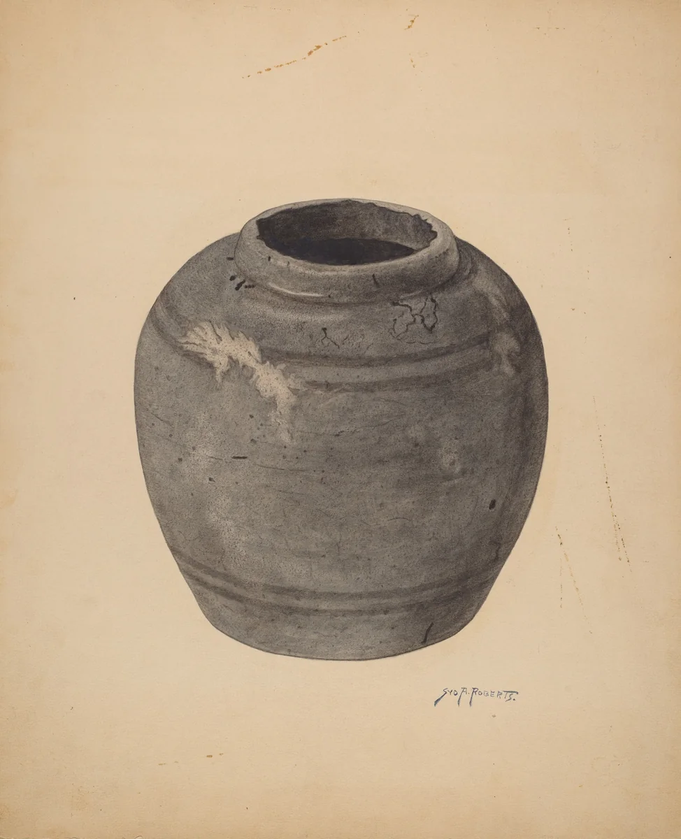 Pottery Piece by Sydney Roberts, index of american design, 1939