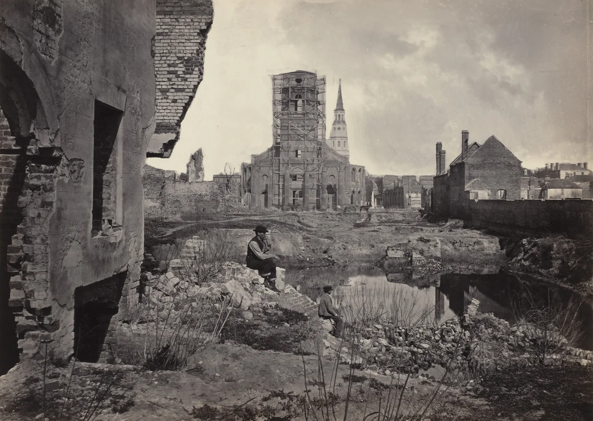 Ruins in Charleston, South Carolina from the album Photographic Views of Sherman's Campaign(1866) by George N. Barnard, photograph, 1864