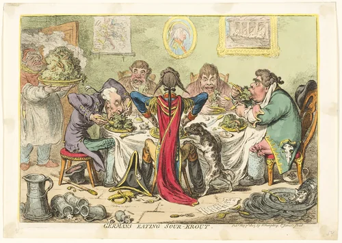 Germans Eating Sour-Krout by James Gillray, print, 1803