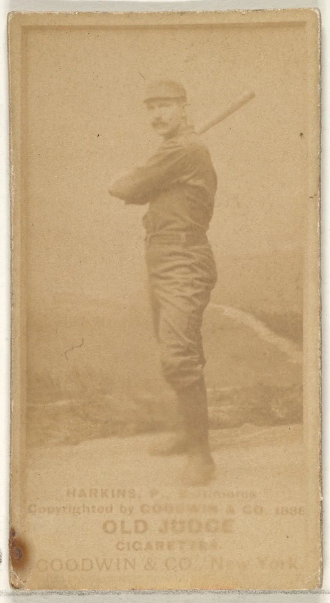 Harkins, Pitcher, Baltimore Orioles, from the Old Judge series (N172) for Old Judge Cigarettes by Goodwin & Company, photograph, 1888