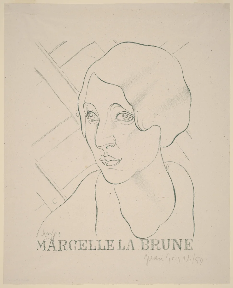 Marcelle la Brune by Juan Gris, print, 1921