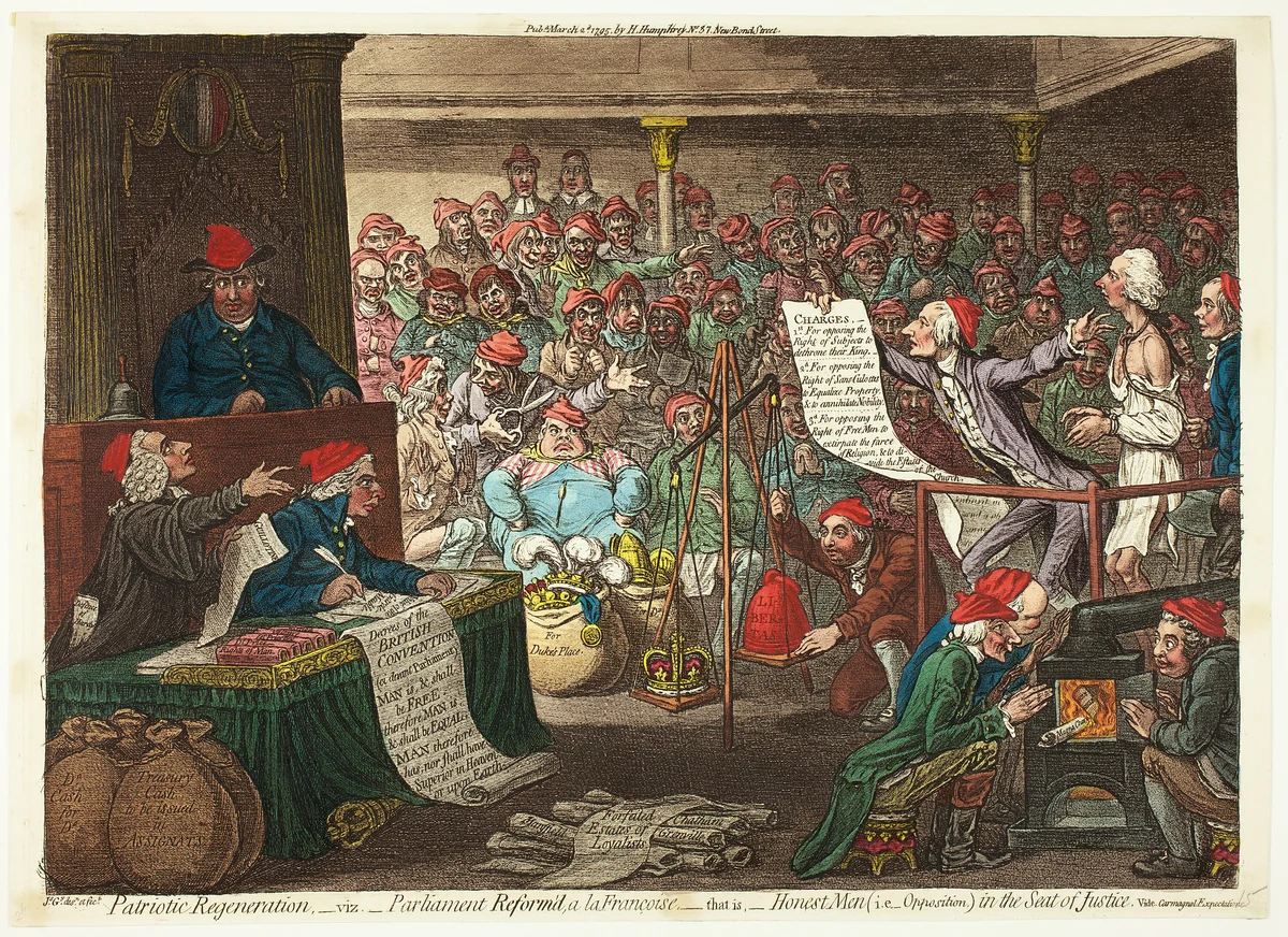 Patriotic Regeneration, -viz. - Parliament Reform'd, a la Françoise... by James Gillray, print, 1795