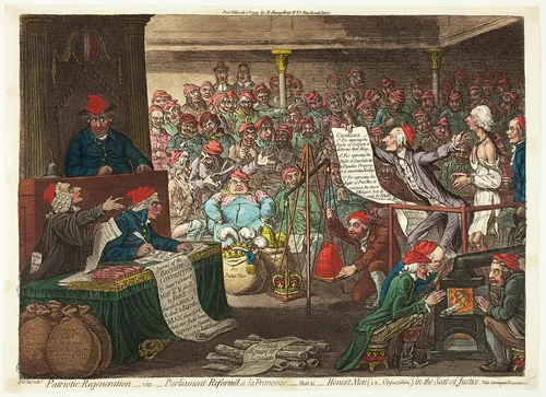 Patriotic Regeneration, -viz. - Parliament Reform'd, a la Françoise... by James Gillray, print, 1795