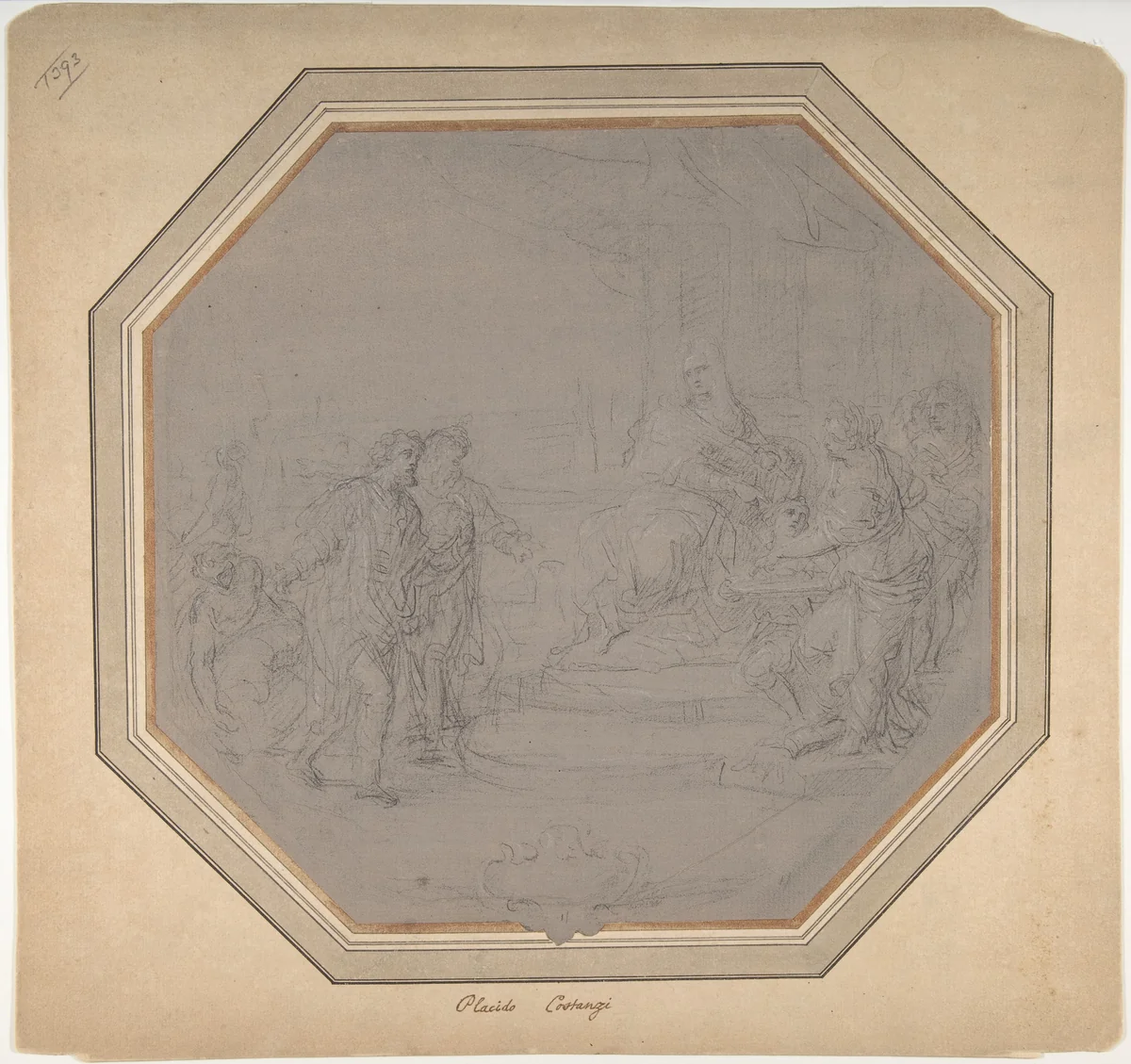 Unidentified Subject by Placido Costanzi, drawing, 1702-1759