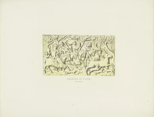 Snijwerk in ivoor, 13e eeuw by anonymous, print, 1857-1864