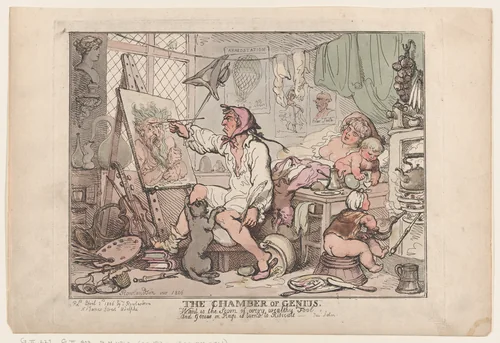 The Chamber of Genius by Thomas Rowlandson, print, 1806