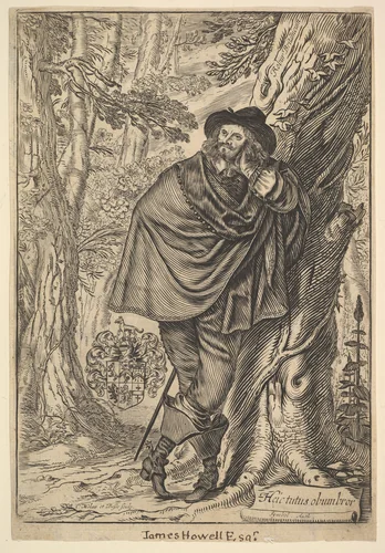 James Howell Standing in a Forest by Claude Mellan, print, 1641