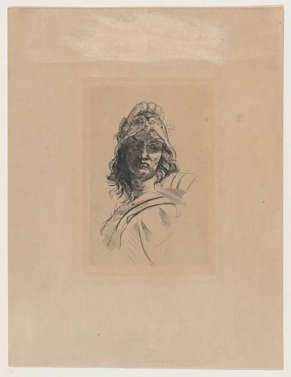 Bust of Bellona by Auguste Rodin, print, 1882-1885