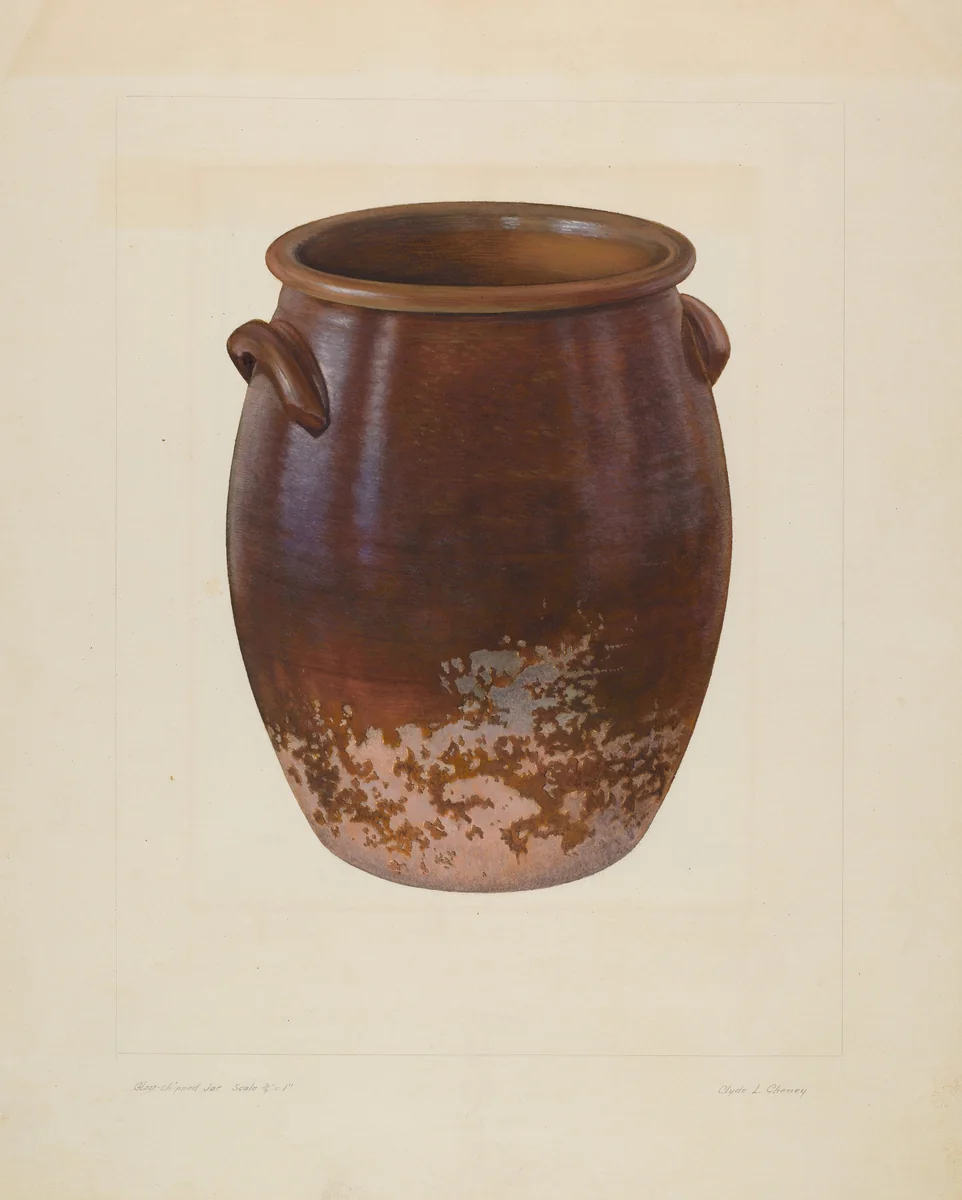 Large Earthen Jar by Clyde L. Cheney, index of american design, 1935-1942