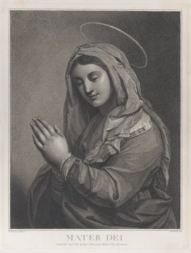 Mater Dei, the Virgin in prayer towards the left by anonymous, print, 1802