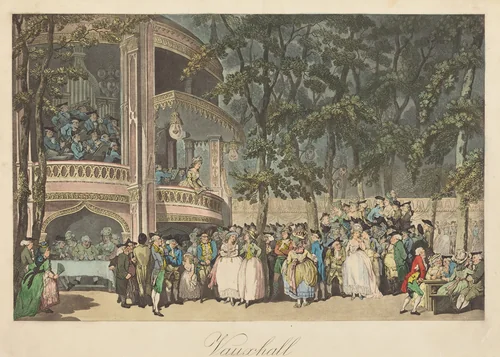 Vauxhall Gardens by Thomas Rowlandson, print, 1785