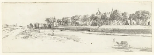 Twee gezichten op het kasteel Loevestein by Roelant Roghman, drawing, 1646-1647